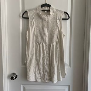 🤍 Anthropologie White Button-Up Bib Tank